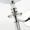 SHINKIT Siena crystal embellishments, nickel-plated frame, white lampshade, elegant, beautiful