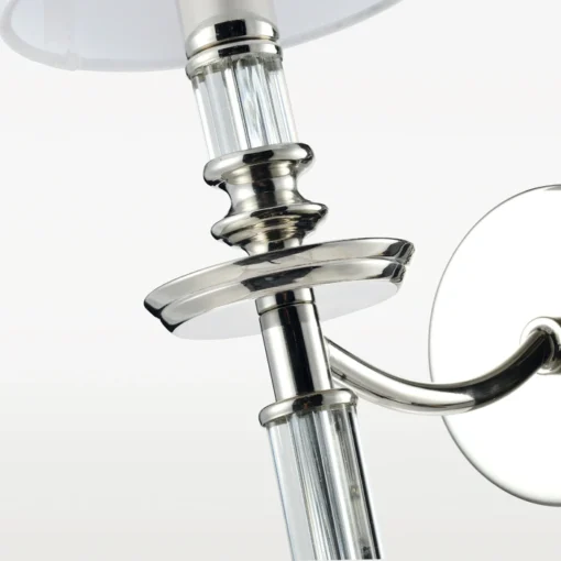 SHINKIT Siena crystal embellishments, nickel-plated frame, white lampshade, elegant, beautiful