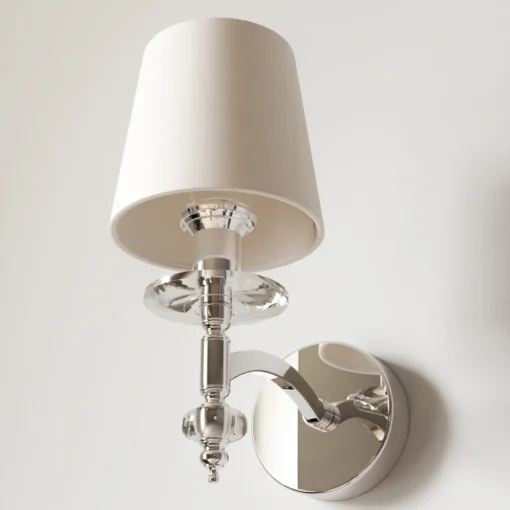 Verona metal SHINKIT with crystal detail and white lampshade, glamour style, decorative