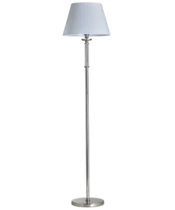 Siena FLOOR LAMP nickel-plated finish, crystal decoration, white lampshade, glamour style, beautiful