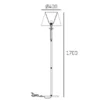 FLOOR LAMP Siena nickel-plated finish, crystal decoration, white lampshade, glamour style, dimensions