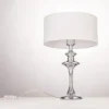 Abu Dhabi table lamp silver base, white lampshade, Hampton style, decorative