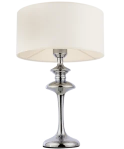 Abu Dhabi table lamp silver base, white lampshade, Hampton style, beautiful