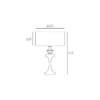 Abu Dhabi table lamp silver base, white lampshade, Hampton style, dimensions