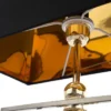 Quito table lamp gold base, black lampshade, glamour finish, decorative