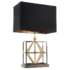 Quito table lamp gold base, black lampshade, glamour finish, beautiful