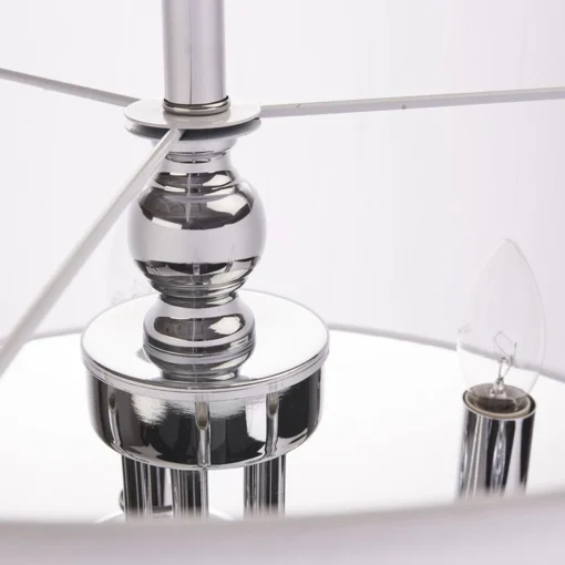 Abu Dhabi silver pendant lamp, white lampshade, classic, exclusive