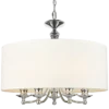 Abu Dhabi silver pendant lamp, white lampshade, classic, beautiful