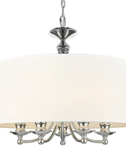 Abu Dhabi silver pendant lamp, white lampshade, classic, beautiful