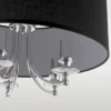Abu Dhabi silver pendant lamp, black lampshade, classic, beautiful