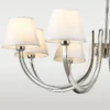 Atlanta pendant lamp nickel-plated frame, white lampshades, classic, exclusive