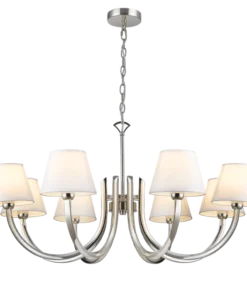 Atlanta pendant lamp nickel-plated frame, white lampshades, classic, beautiful