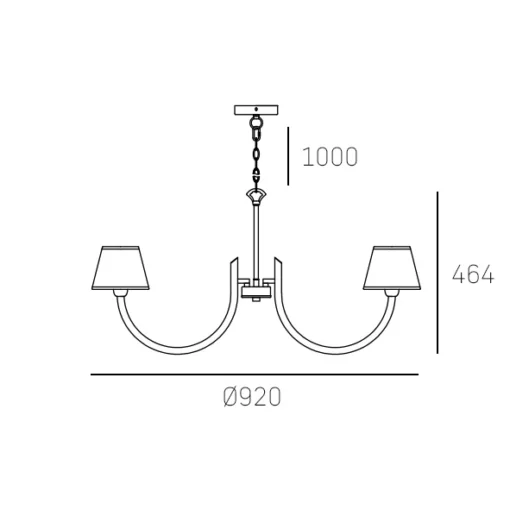 Atlanta pendant lamp nickel-plated frame, white lampshades, classic, dimensions