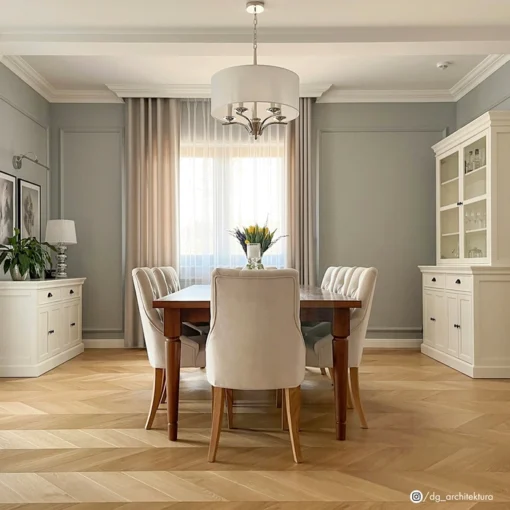 Atlanta round pendant lamp with white lampshade, nickel-plated details, classic, ceiling light