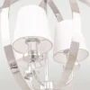Berlin metal pendant lamp, silver finish, white lampshades, glamour style, decorative