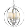 Berlin metal pendant lamp, silver finish, white lampshades, glamour style, beautiful