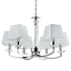 Dubai pendant lamp metal, nickel-plated frame, white square lampshades, crystal details, beautiful