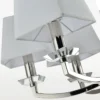 Dubai pendant lamp metal nickel-plated frame, white square lampshades, crystal details, unique