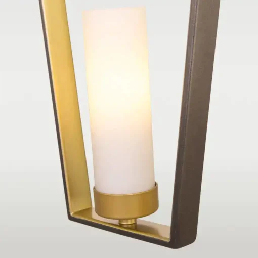 Dublin metal pendant light, black and gold, milky shade, single point, ceiling light