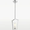Dublin pendant lamp metal, silver frame, milky lampshade, classic style, exclusive