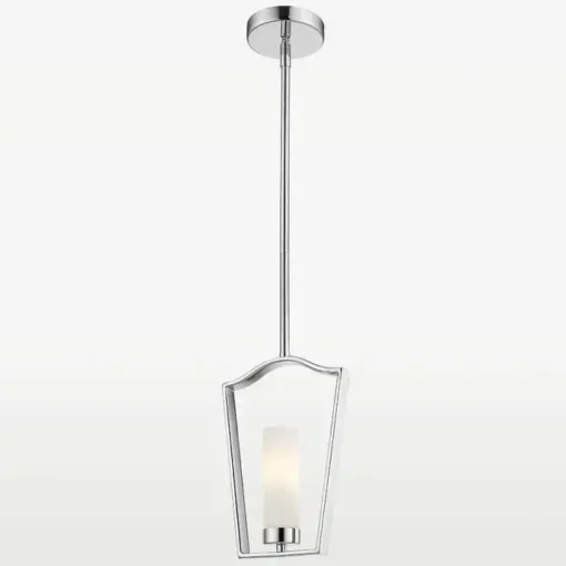 Dublin pendant lamp metal, silver frame, milky lampshade, classic style, exclusive