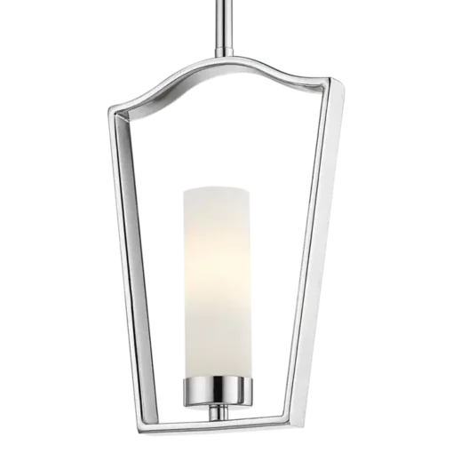 Dublin pendant lamp metal, silver frame, milky lampshade, classic style, beautiful