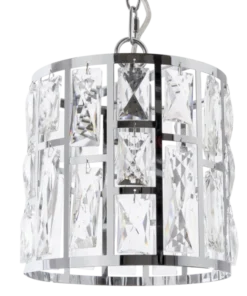 Kyiv pendant lamp decorative metal frame with crystals in glamour style, beautiful