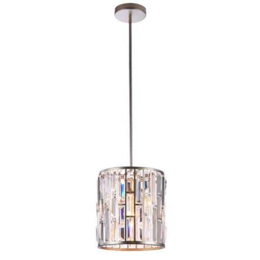 Kyiv crystal pendant lamp, champagne frame, glamour style 25 cm, exclusive