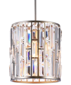 Kyiv crystal pendant lamp, champagne frame, glamour style 25 cm beautiful