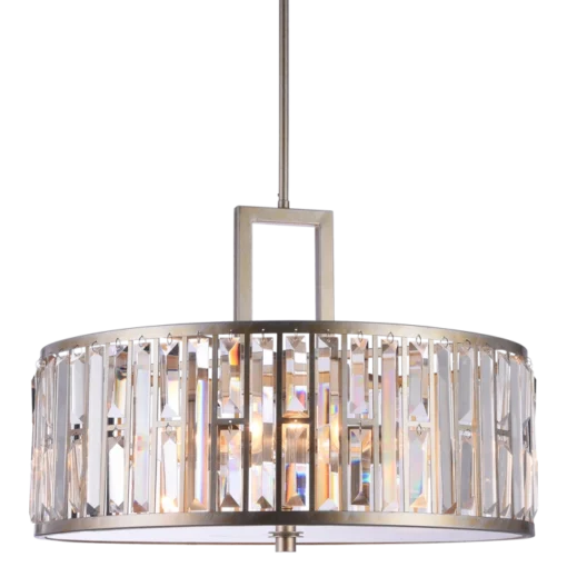 Kyiv crystal pendant lamp, champagne frame, glamour style, beautiful