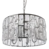 Kyiv round pendant lamp, silver, polished crystals in glamour style, beautiful