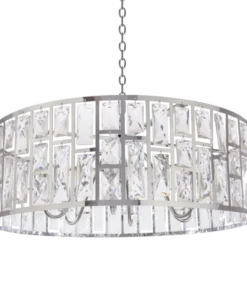 Kyiv pendant lamp silver round frame with crystals, exclusive, beautiful