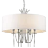Las Vegas round pendant lamp with white lampshade, nickel finish, glamour style, beautiful