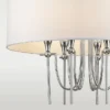 Las Vegas round pendant lamp with white lampshade, nickel finish, glamour style, unique