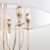 Las Vegas round pendant lamp with white lampshade, gold finish, glamour style, elegant