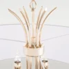 Las Vegas round pendant lamp with white lampshade, gold finish, glamour style, unique
