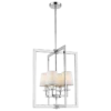 London pendant light silver finish, white lampshades, New York style, ceiling light