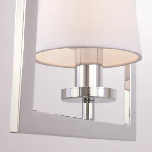 London pendant lamp silver finish, white New York style lampshade, single point, decorative