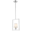 London pendant lamp silver finish, white lampshade in New York style, single point, exclusive