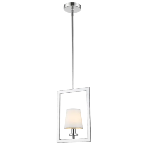 London pendant lamp silver finish, white lampshade in New York style, single point, exclusive