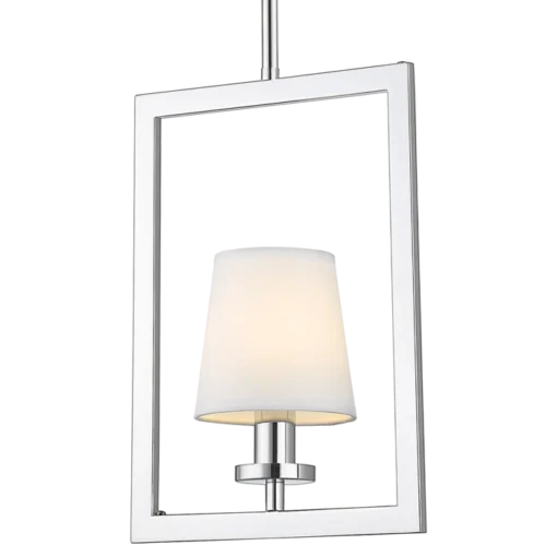 London pendant lamp silver finish, white lampshade in New York style, single point, beautiful