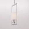 London pendant lamp silver finish, white New York style lampshade, single point, ceiling light