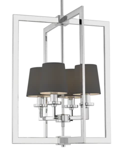 London pendant lamp silver finish, black lampshades, New York style, beautiful