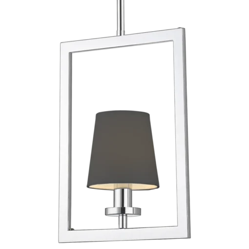 London pendant lamp silver finish, black lampshade in New York style, single point, beautiful