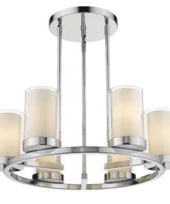 Miami round pendant lamp, silver finish elegant design