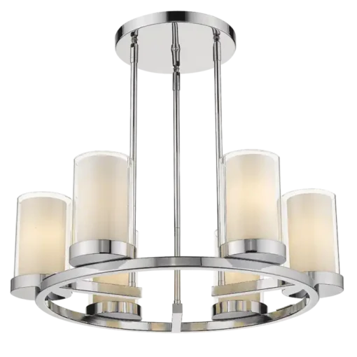 Miami round pendant lamp, silver finish elegant design