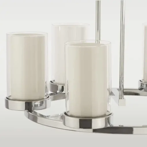 Miami round pendant lamp, silver finish elegant design, beautiful