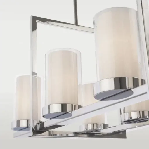 Miami pendant lamp rectangular, silver finish, exclusive, glamour
