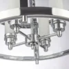 New York pendant lamp metal fixture, silver, elegant 42x42 cm, hampton style