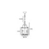 New York pendant lamp, silver, decorative frame, classic 20x37 cm dimensions